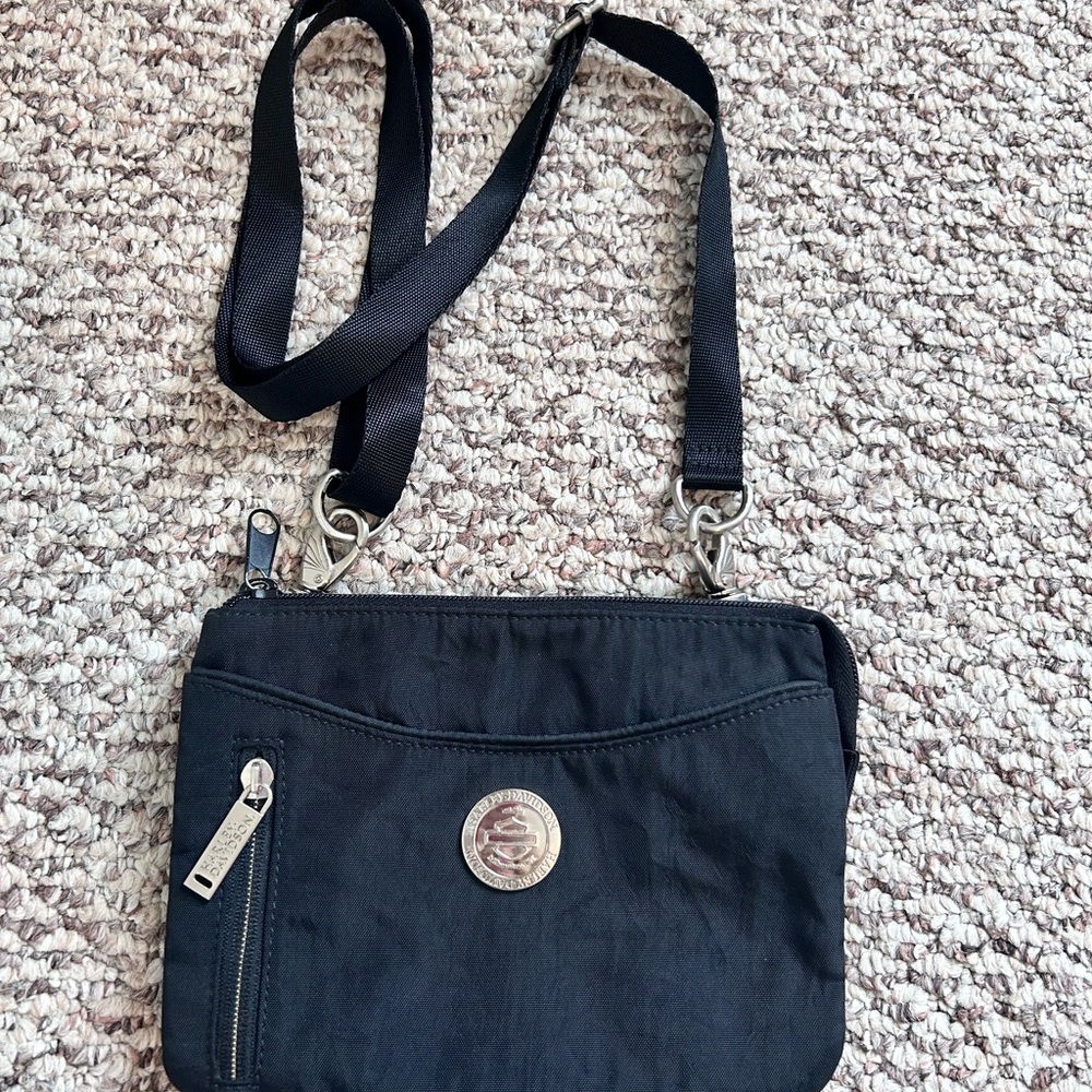 Harley-Davidson Black Small Nylon Crossbody Bag Clean Interior 4 Compartments